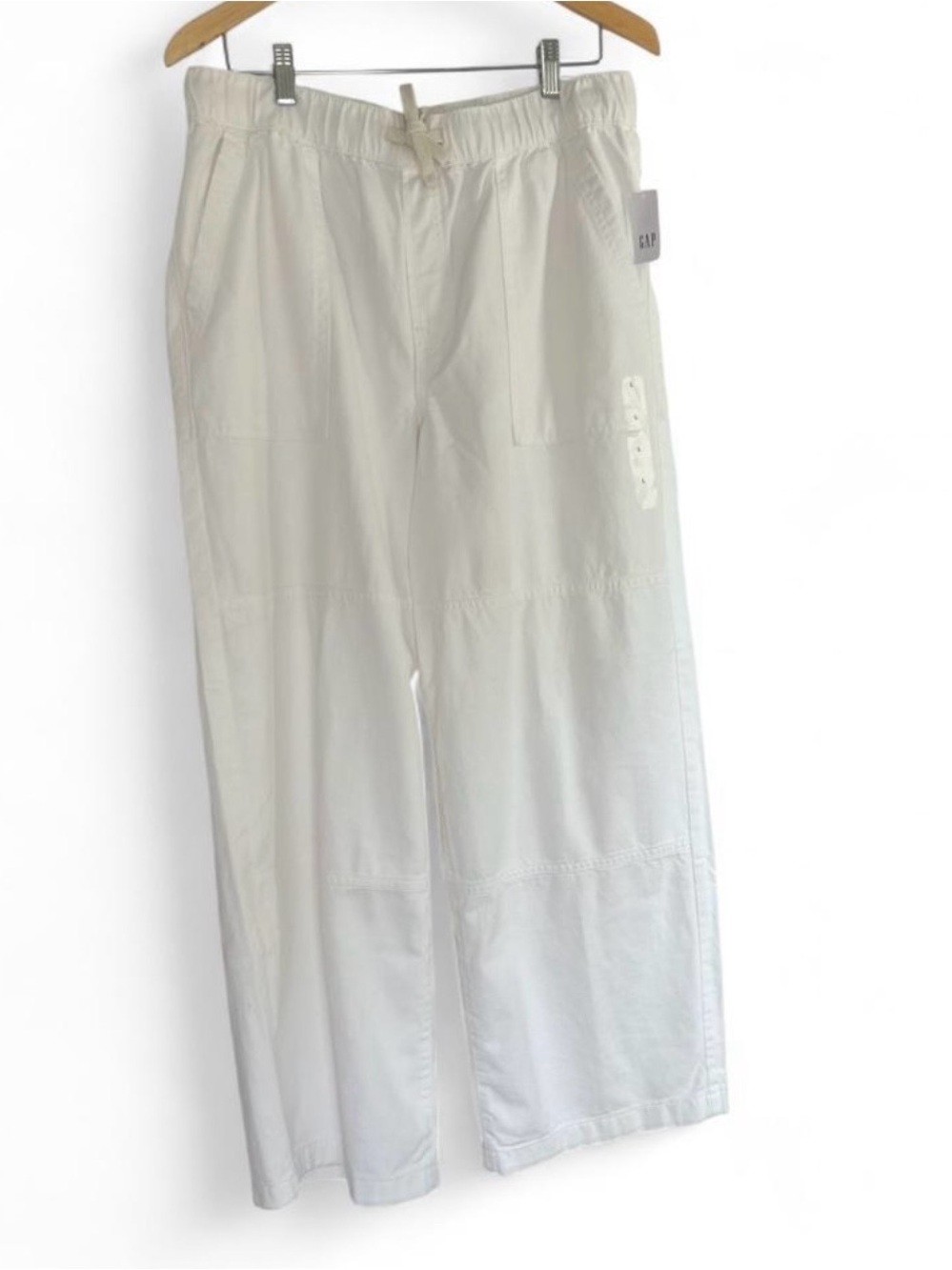 NWT White Gap High-waisted Wide Leg Pull-on
Cargo Denim Pants Drawstring Large - Picture 2 of 8